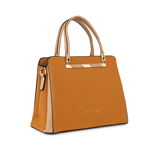 Sac en cuir femme avec 3 compartiments marron clair pour tout ranger facilement