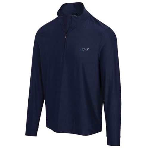 Greg Norman Men's Backswing Quarter Zip Golf Mid Layer Blue