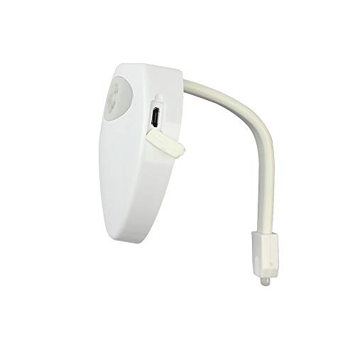 Luz nocturna de inodoro activada por movimiento, sensor blanco, luz LED para inodoro de baño, se adapta a cualquier inodoro Cover