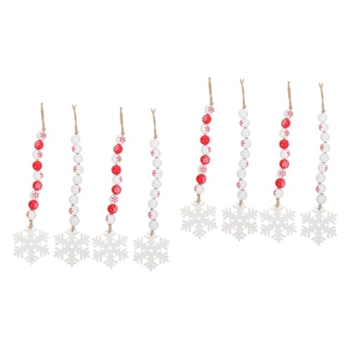 Guirnalda de perlas de madera Cabilock 8 piezas, decoración colgante árbol de Navidad rústico hogar 2
