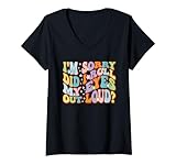 donna groovy style did i roll my eyes out loud divertente sarcast maglietta con collo a v