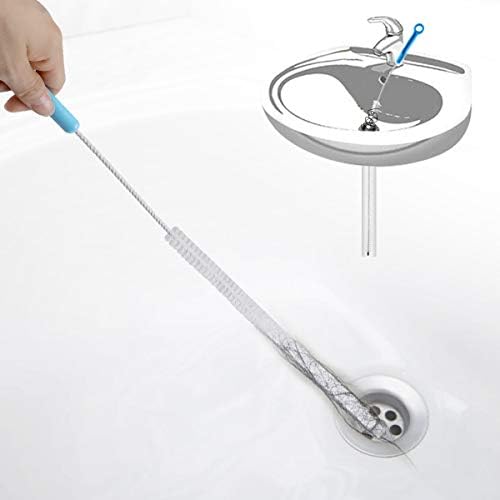 AIEVE Drain Brush, 73cm Flexible Drain Cleaning Brush, Drain Unblocker Cleaner Sink Unblocker Tool Brush Drain Hair Remover, Waterpipe/Bathroom Drain Dredge Tool Thin & Long Brush for Sink & Bath