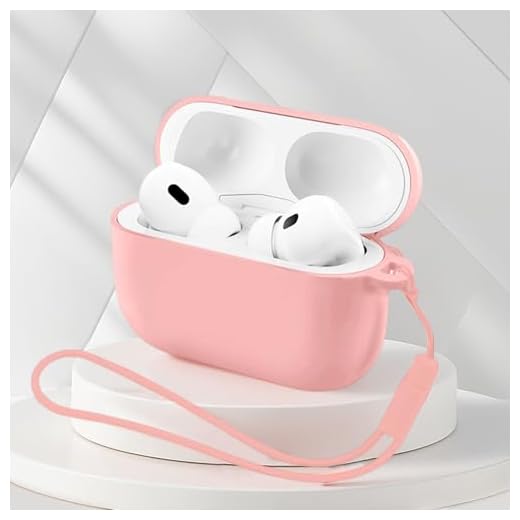 2PCS Set Soft Silicone Case Compatbile with AirPods Pro 3 with Lanyard - Flexible Shockproof Cover, Compatible with ADS Pro3 Earbuds for Daily Use, Pink