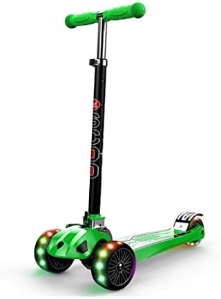 Ygqtbc Scooter for Kids 3 Wheel Kick Scooter for Toddler Girls Boys, Lean to Steer, 4 Adjustable Height, Light Up Wheels for Children Ages 2-16