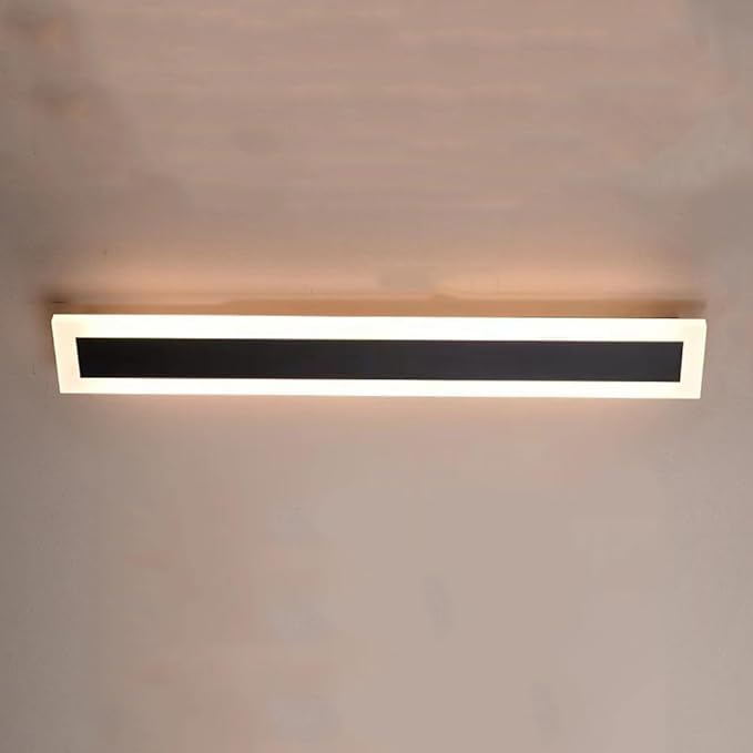 KBUUKYYXouy - Lámpara de techo industrial larga, color negro, estilo granja, lineal, empotrado, LED moderno, para pasillo, baño, cocina, entrada, dormitorio Lámpara de techo cerca del techo.