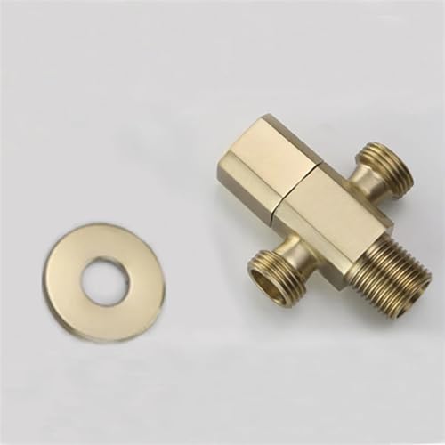 Válvula angular de oro cepillado en cobre de alta resistencia para baño y cisterna 3