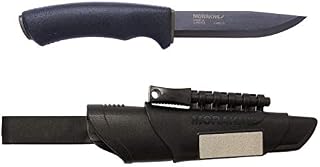 Morakniv Bushcraft Carbon Steel Survival Knife with Fire Starter and Sheath, 4.3-Inch, Black