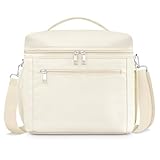 DALINDA Lunch Bag Cooler Bag Lunch Box for Women Men, Insulated Leak Proof Lunchbox Lightweight for Picnic,Grocery,Beach,Camping,Travel,Work,Light Beige Cream