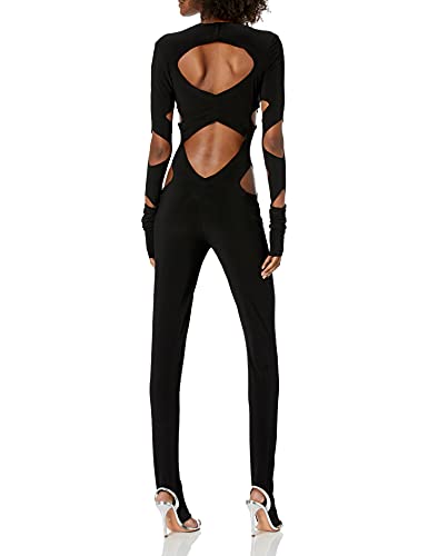 Norma Kamali Womens Long Sleeve Aztec Catsuit Jumpsuit, Black, Large Us #TOP1