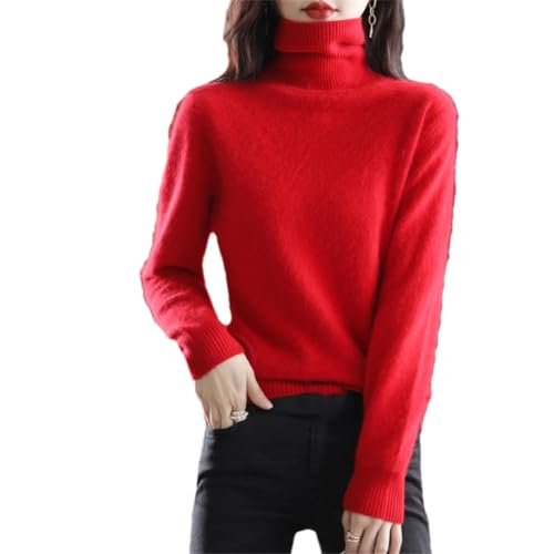 Niiyyjj 100% Mink Cashmere Women Turtleneck Sweater Solid Knitted Pullover Sweater Long Sleeve Slim Jumper