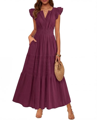 BTFBM Womens Summer Maxi Dress 2026 Spring Boho Vacation Ruffle
