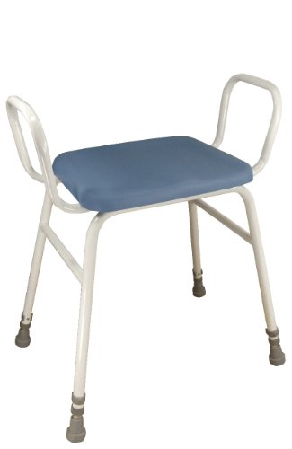 Image of Aidapt Height Adjustable Perching Stool With Padded Seat and Safety Arms For Elderly for Users with Limited Mobility