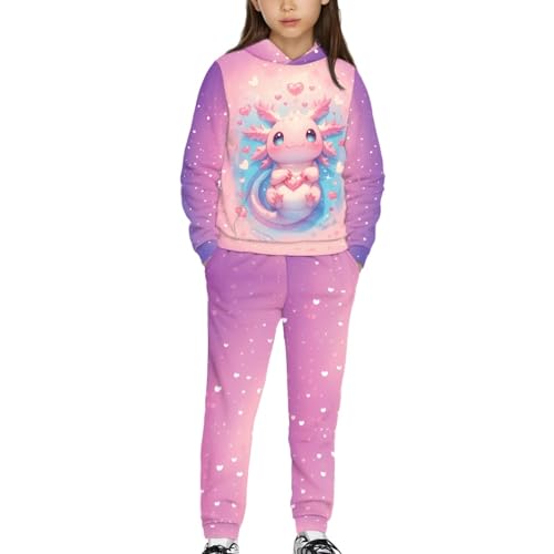 Girls Hooded Sweatsuit Set for Girl 5-12 Long Sleeve Hoodie Jogger Sweatpant with Pocket for Kids Fall Clothes