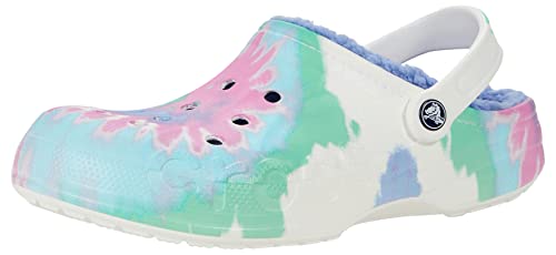 Crocs Unisex Men s and Women s Baya Lined Clog | Fuzzy Slippers, Pink Lemonade Multi, 7 US