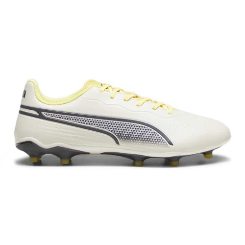 Puma King Match FG/AG Chaussures de Sport Unisexes pour Adultes Alpine Snow-Asphalt-Yellow Blaze, 42,5 EU, Alpine Snow Asphalt Yellow Blaze, 42.5 EU