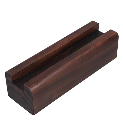 Garneck Support de Miroir de Sol en Bois Marron Base Antidérapante Courbée pour Miroir en Pied, Design Moderne et Élégant, pour Dressing ou Chambre