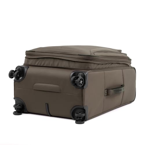 Image of Travelpro Tourlite Softside 25 inch Expandable Luggage with 4 Spinner Wheels, Lightweight Suitcase, Checked Medium, Espresso Brown