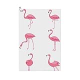 Evengigy Toalla de golf de microfibra con estampado de flamencos sobre blanco, toalla de golf de tejido gofre, súper absorbente, de secado rápido, 41 x 61 cm