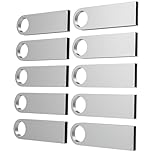 ABLAZE 32GB USB Stick 10 Pack Metal Memory Stick 32GB High Speed USB 2.0 Flash Drive Waterproof Pen Drive with Keyrings for PC, Car, TV, Laptop