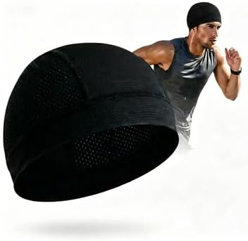 Cooling Skull Cap Beanie, 2 Pack, Breathable, for Running, Cycling, Motorcycling & Outdoor Sports, Men & Women, Black