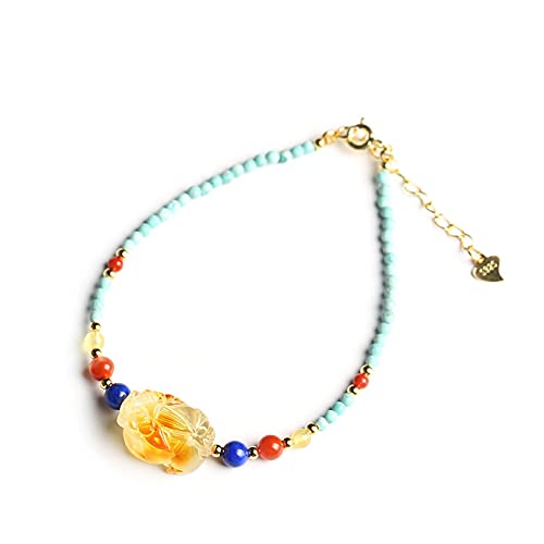 Bracelet femme en argent avec tourmaline et turquoise pour un cadeau unique