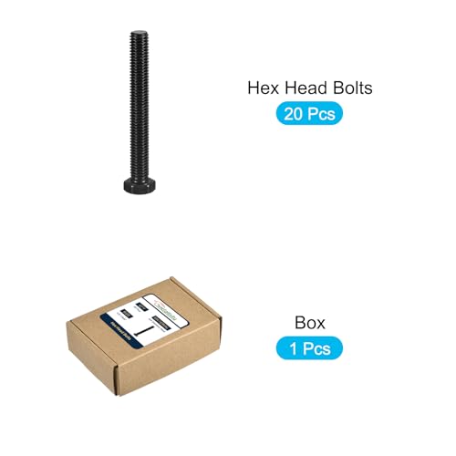 Image of METALLIXITY Hex Head Bolts (1 /2-13 x 4) 20Pcs, 304 Stainless Steel 18-8, Fully Threaded, External Hex Drive, Hex Head Screw Bolt, Black Oxide