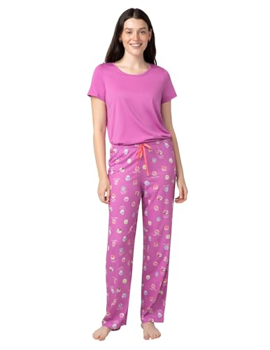 Image of HUE Women's Sleep and Lounge Pajama Separates, Late Summer & Fall Collection, Radiant Orchid Sundae Snacks - Sleep Pant, Large