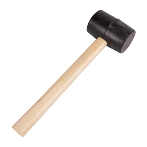 Wooden Handled Rubber Mallet - Heavy Duty Hand Tool, Small Hammer, Comfortable Grip to Reduce Hand Fatigue, Camping Mallet, Great for DIY, Metal Work, Woodworking and More (16oz Wooden Shaft)
