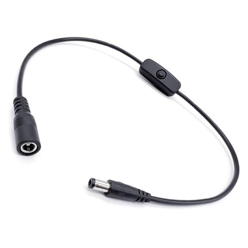 DC5521 Female to Male Power Cable with Rockers Switches for Easy Control of LED Displays and Gadgets Access Camera Power Cord