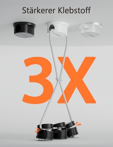 Tesmax 6 Stück Kabelhalter Selbstklebend[360° Abnehmbar],Kabelclips Selbstklebend für Kabelmanagement Kabel Organizer Kabelklemmen, Kompatibel mit Kabel bis zu 10 mm Weiß