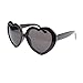 Fashion Large Women Lady Girl Oversized Heart Shaped Retro Sunglasses Cute Love Eyewear (black)