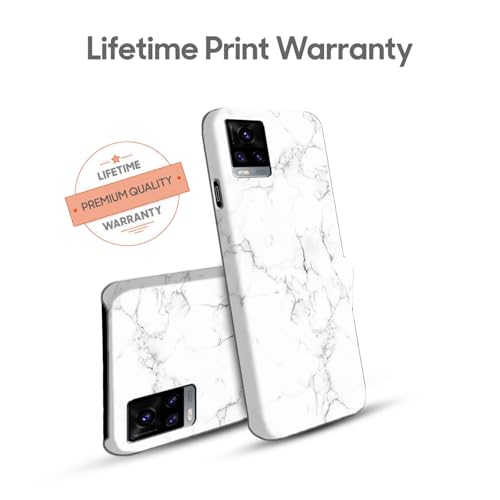 Image of COLORflow Back Cover Compatible with Vivo V20 | Beautiful White Marble | Designer Printed Hard CASE Bumper Back Cover Compatible with Vivo V20