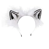 Fxaelian Animal Anime Faux Fur Fox Wolf Bear Cat Dog Ears Headband Halloween Cosplay Costume Party...