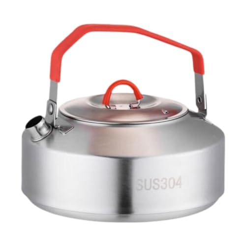 Camping Kettle Hiking Kettle Stainless Steel with Handles Teapot Camp Tea Coffee Pot for Backpacking Traveling Camping Picnic, 900ml