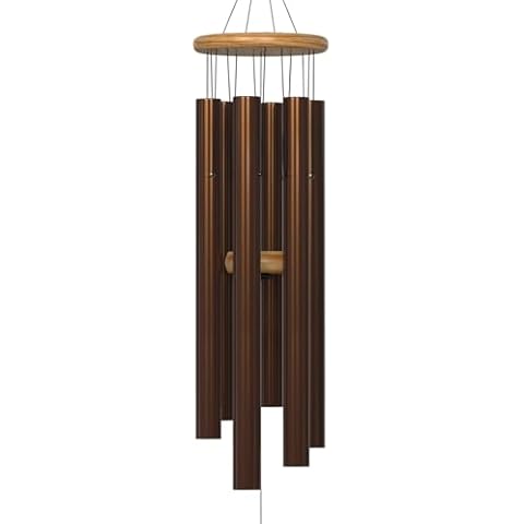 Nalulu Large Wind Chimes – 35” Brown Modern Wind Chimes for Deep, Soothing Tones – Outdoor Garden Décor, Hand-Tuned Metal Chimes for Relaxation – Weatherproof Gift for Patio, Yard & Zen Spaces Cover