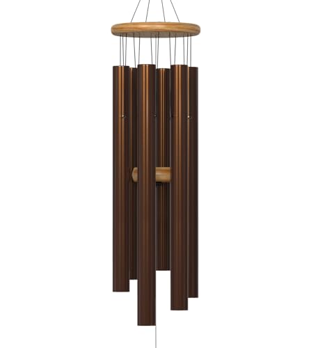 Large Wind Chimes  35 Brown Modern Wind Chimes for Deep, Soothing Tones  Outdoor Garden Decor, Hand-Tuned Metal Chimes for Relaxation  Weatherproof Gift for Patio, Yard & Zen Spaces