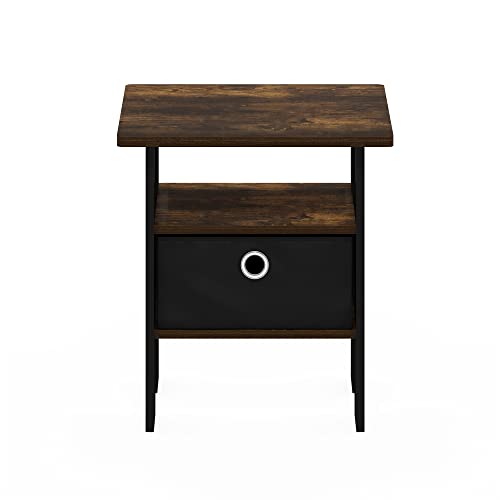 Image of Furinno ANDREY Square Side Table, End Table, Night Stand, Amber Pine