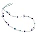 Beaded Evil Eye Pearl Natural Stone Phone Charm Lanyard Wristband Cute Flower Charm Anti-loss Chain Aesthetic Accessories Love Lucky Protection Gift-H blue style