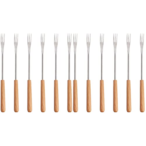 YARNOW 12 Peças Garfos De Fondue De Aço Inoxidável Palitos De Churrasco Reutilizáveis Espetos De Shi