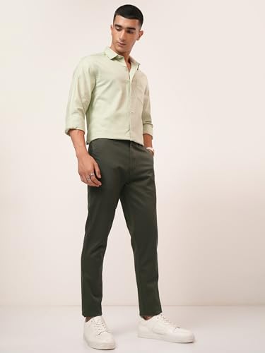 Image of Highlander Men's Slim Fit Formal Trousers | Ankle Length |Smart Trousers for Men | Chino Trousers for Men|Elegant Design | Comfortable Fabric for Daily Work & Formal Occasions