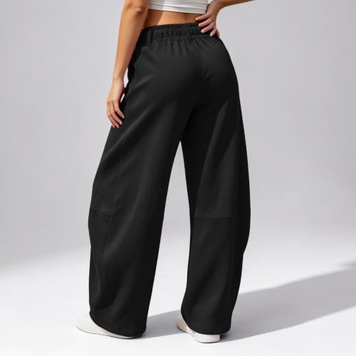 Elneeya Womens Barrel Sweatpants Baggy Elastic Waist Casual Work Pants - image 3