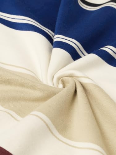 Image of The Souled Store Oversized Rugby Polo: Men and Boys Long Sleeve Spread Collar Striped Cotton Oversized Fit Breathable Everyday Lightweight All-Season Polos
