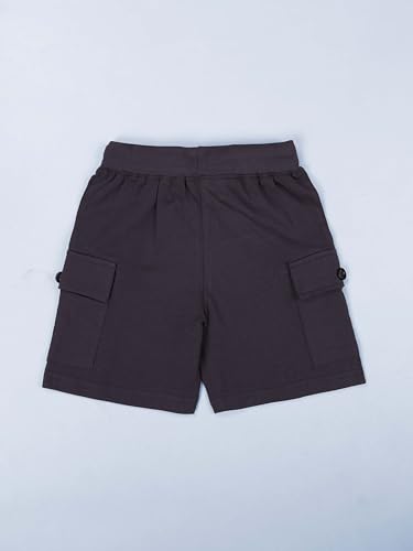 Image of KiddoPanti Boys 100% Cotton Knitted Above Knee Length Basic Cargo Shorts