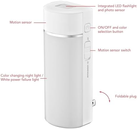 5-in-1 InstaBeam Color Changing Power Failure Night Light