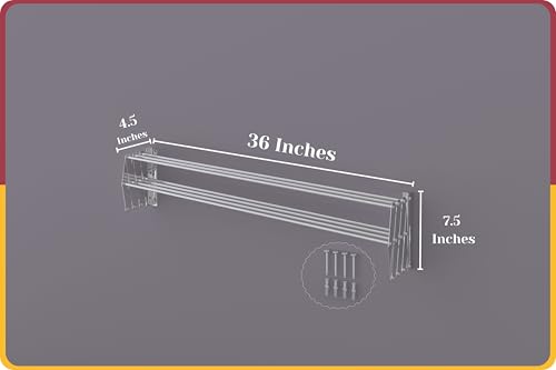 Image of Amiraj Foldable Wall Mounted Clothes Drying Stand |Heavy Duty Rust-Free Stainless Steel Zigzag Cloth Dryer Rack|7 Rod, 3 Feet |Space Saving Laundry Drying Rack for Balcony, Bathroom, Indoor & Outdoor