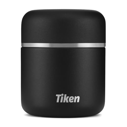 Image of Tiken Stainless Steel Vacuum Insulated Food Jar - 16oz Leakproof Container for Hot & Cold Meals, Wide Mouth Lunch Box with Bowl Lid, Dishwasher Safe, for Work, Outdoor
