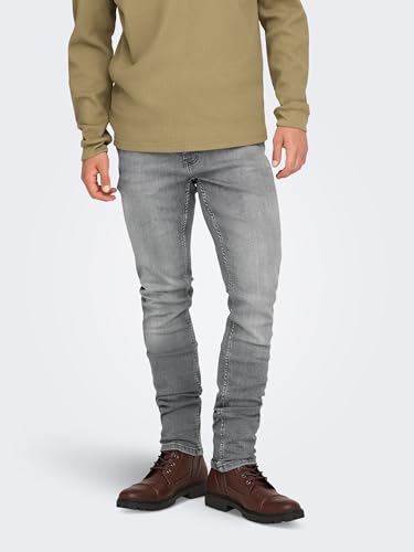 Only & Sons Herren Slim Fit Jeans Grau 31/32 – Ansicht 2
