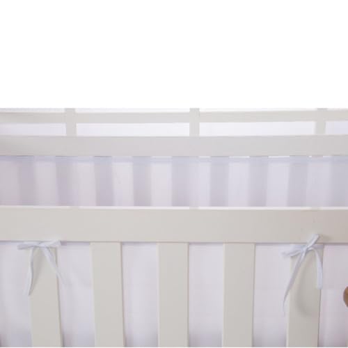 Tela Protetora Ajustável Para Laterais De Berço Grande Respirável Bebê Padrão Americano (Branco)
