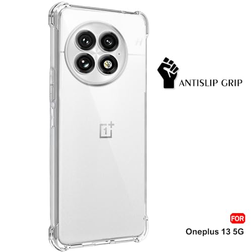 Image of TheGiftKart Crystal Clear Back Cover Case for OnePlus 13 5G | Raised Bumps for Camera & Screen Protection | Ultra Clear Soft Silicone Back Cover Case for OnePlus 13 5G (TPU, Transparent)