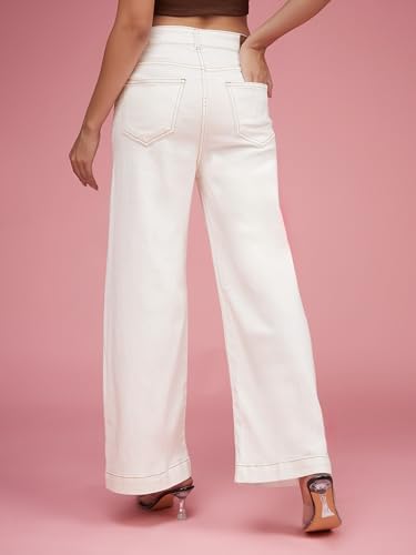 Image of Miss Chase Women's Wide Leg High Rise Regular-Length Stretchable Denim Jeans